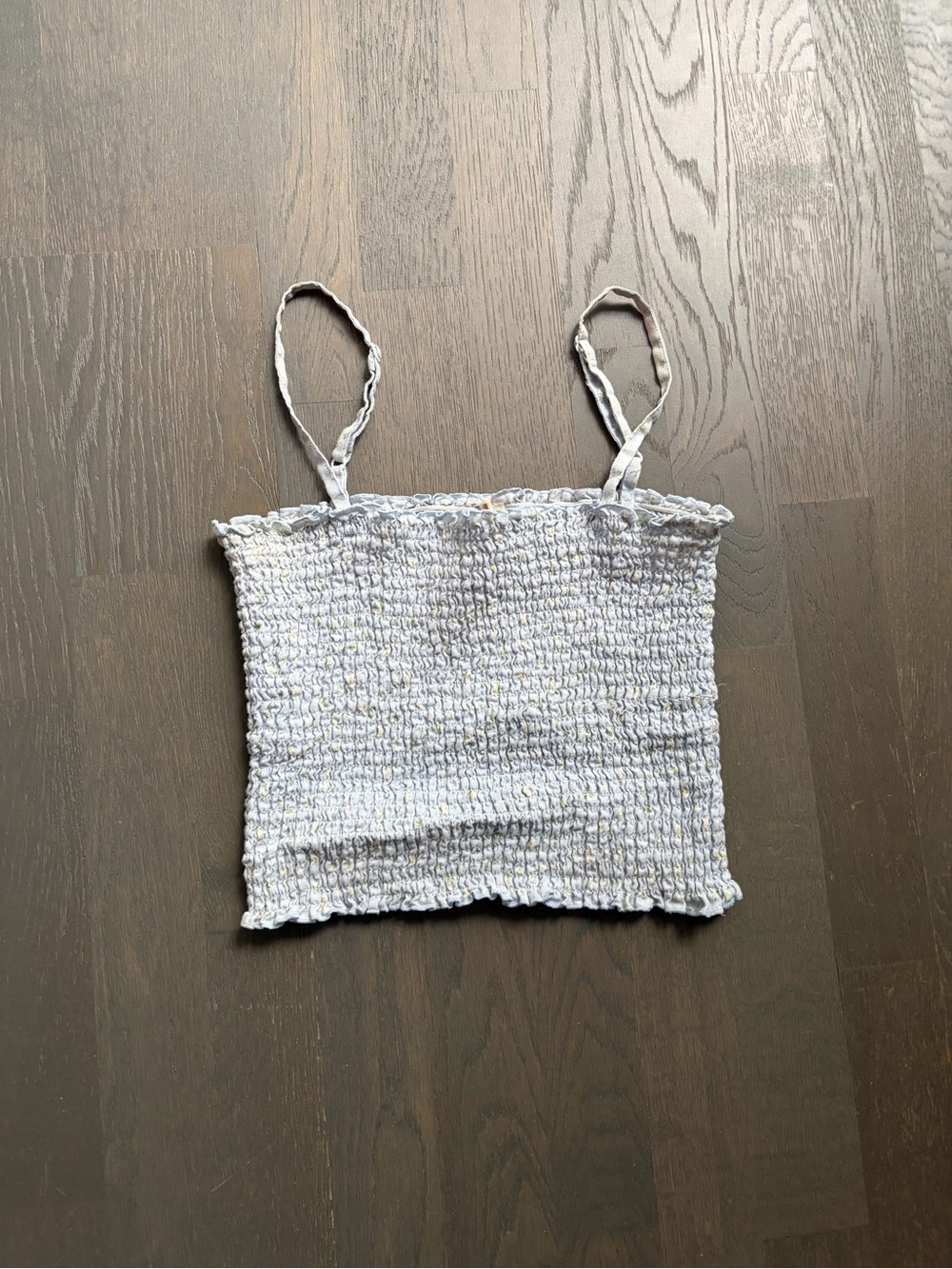 Brandy Melville John Galt blue floral ruffle tank top